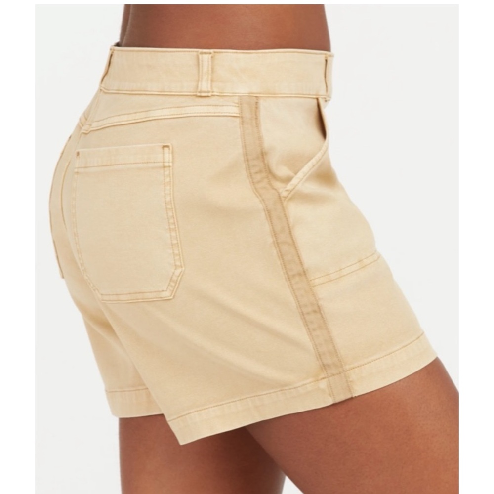 SPANX Stretch Twill Shorts 5” in Almond - Picture 2 of 13